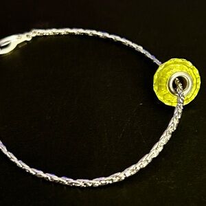 Green Goddess Chamilia Radiant Charm on bracelet . 925 Sterling